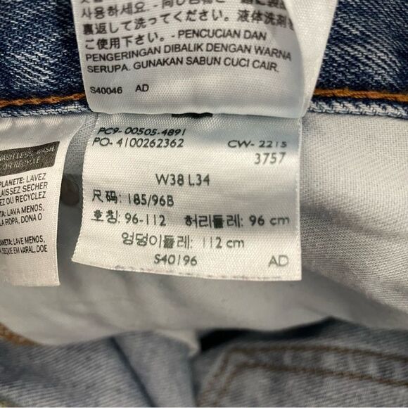 Levi's‎ 505 Jeans Men 38x33 Blue Medium Wash Straight Denim - Picture 5 of 14